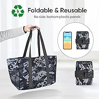Vista 3 de BALEINE Bolsa de Utilidad Suave de 9 Galones Extra Grande, Bolsa de Almacenamiento Plegable Reutilizable (Camuflaje Gris)