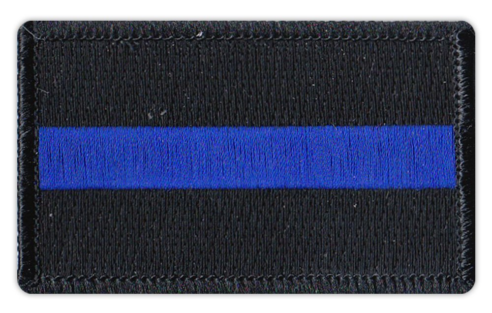 Crazy Sticker Guy Motorcycle Biker Jacket/Vest Embroidered Patch - Thin Blue Line - Support Our Police Officers