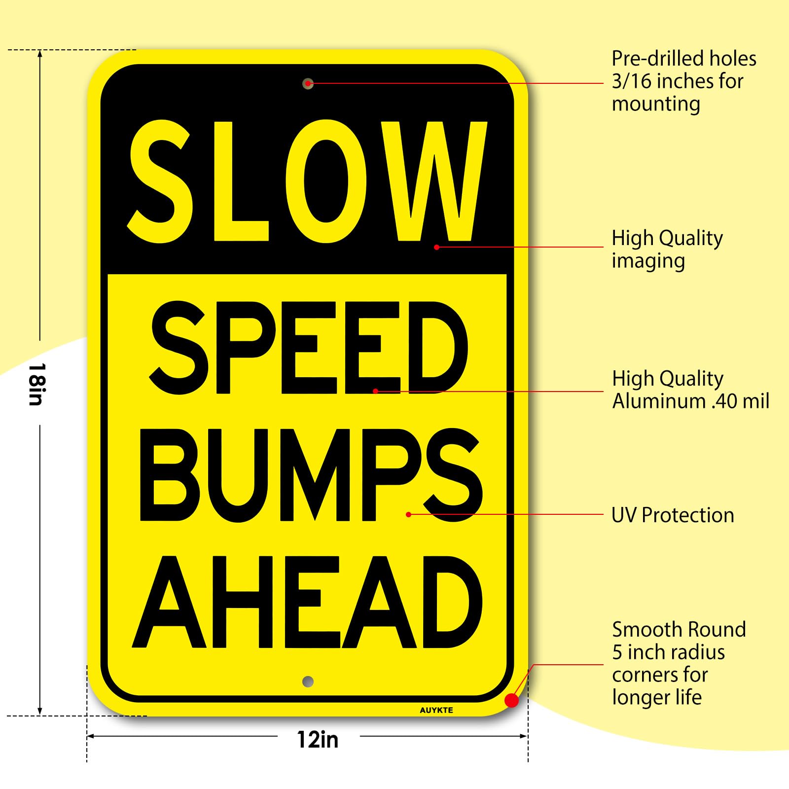 Amazon.com: Speed Bumps Ahead Sign 2 Pack, Slow Down Sign, 18 x 12