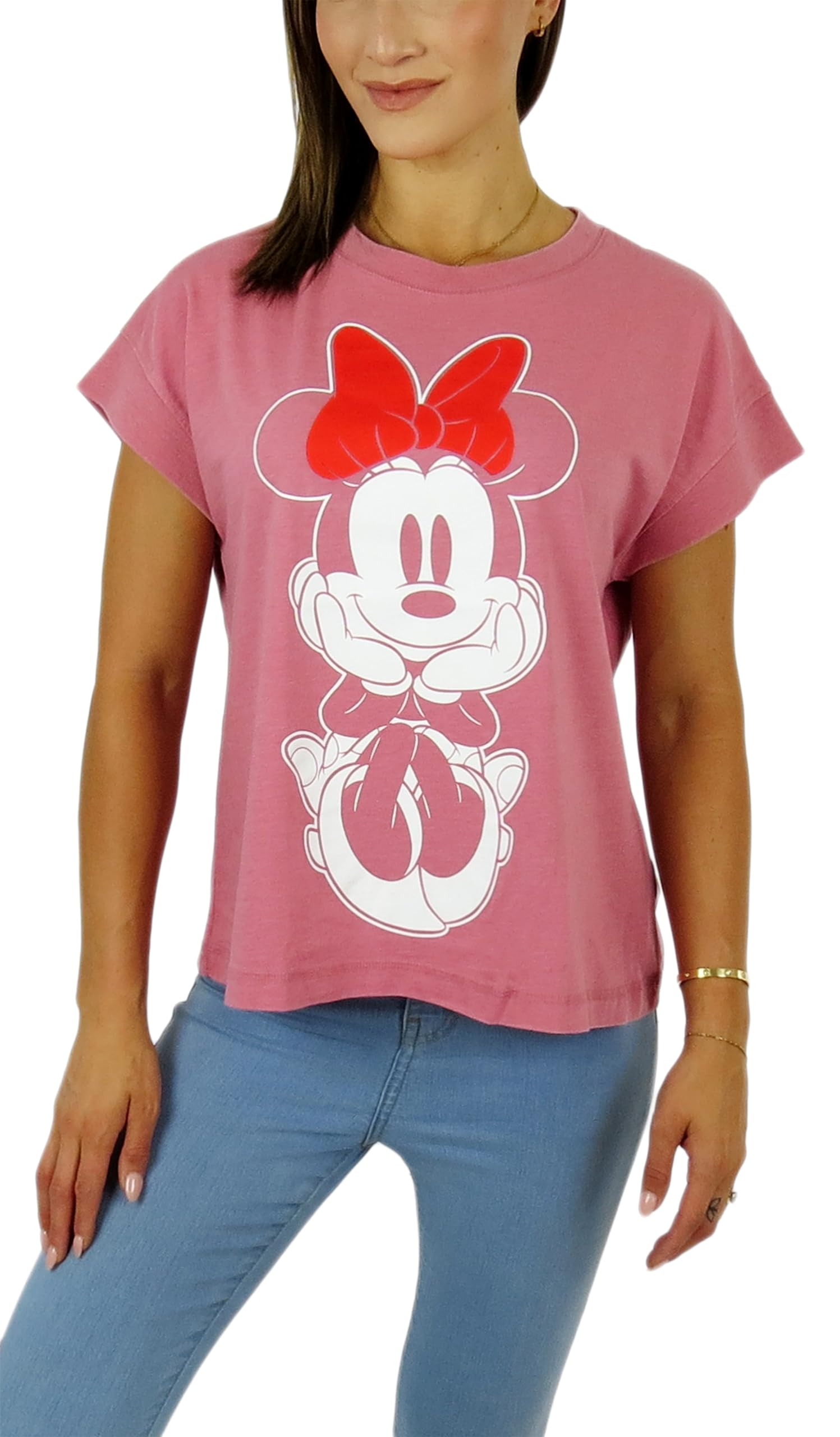 Disney Womens Tshirt | Minnie Mouse Shirts for Women | Ladies Short Sleeve Shirt