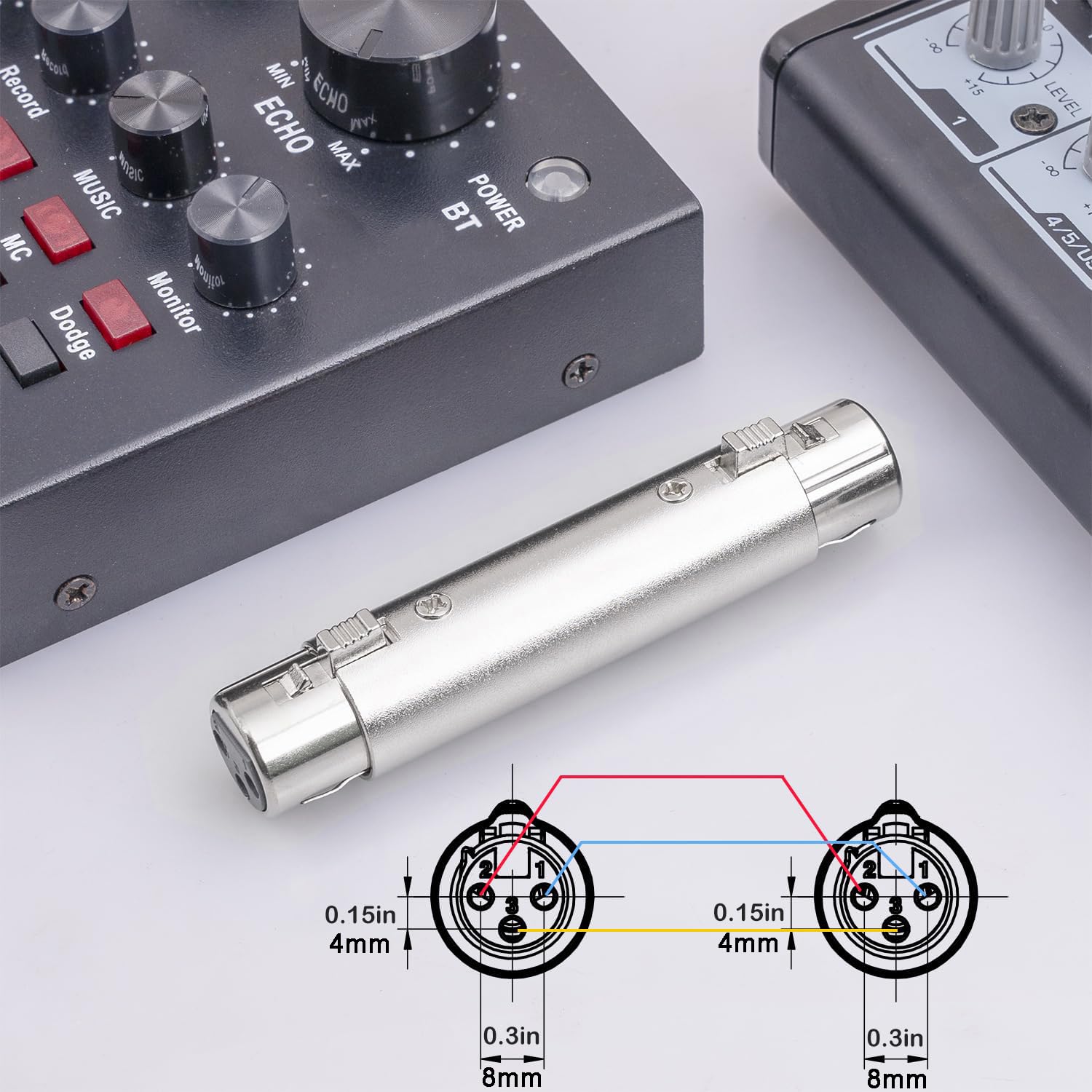 3 Adattatori XLR Maschio-Maschio Greluma - Accoppiatori 3 Pin Per Microfono, Mixer - Foto 10