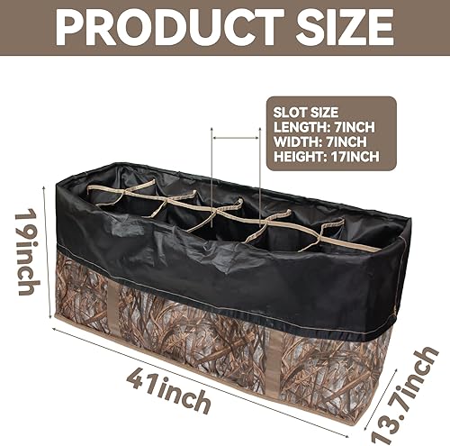 Miniatura 2 de Bolsa de señuelo, bolsa de señuelo de pato de 12 ranuras, bolsa de caza de patos con impresión de camuflaje ciego de caza de aves acuáticas,