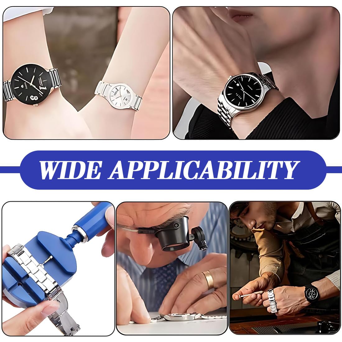 Kit Reparacion Relojes, Herramienta Correa Reloj, Acortar Ajustar Correa, Reemplazo Pins, Martillo, Punzón