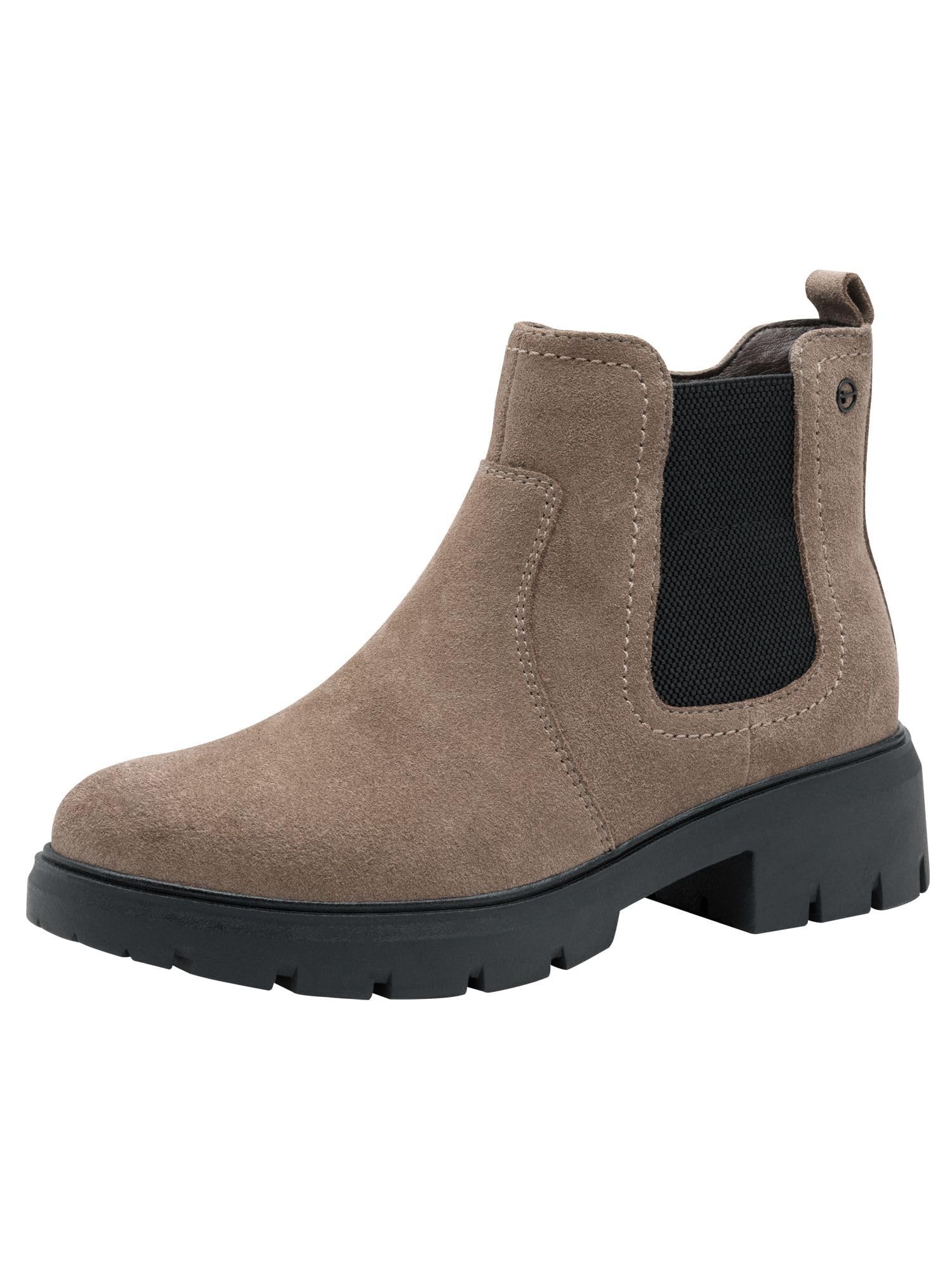 Tamaris Comfort Women’s Leather Chelsea Boots with Zip, Pepper Suede, 6,5 UK