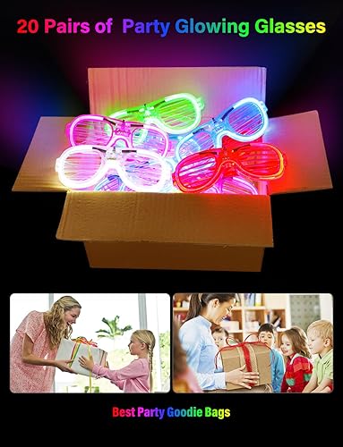 Miniatura 7 de lamatmo Light up Glasses Led Party Sunglasses - 5 Colors Neon Flashing Glasses, Glow In The Dark Party Favors for Kids Adults