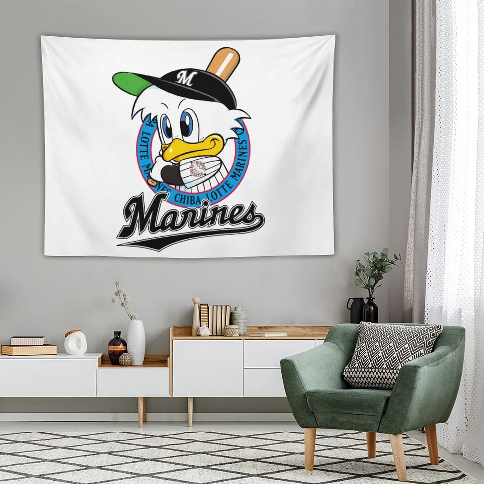 Amazon.co.jp: タペストリー 千葉ロッテマリーンズ 壁掛け おしゃれ
