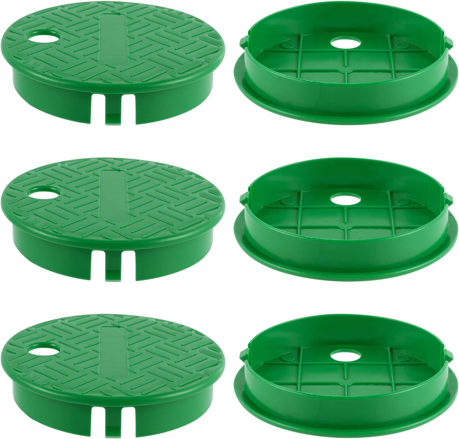 MADHOLLY 6 Pcs Valve Box Cover Lid- ID 5.5" OD 6" Circular Sprinkler Valve Cover Green Valve Boxes Lid Replacement for Outside Sprinkler System Lawn Yard Irrigation System