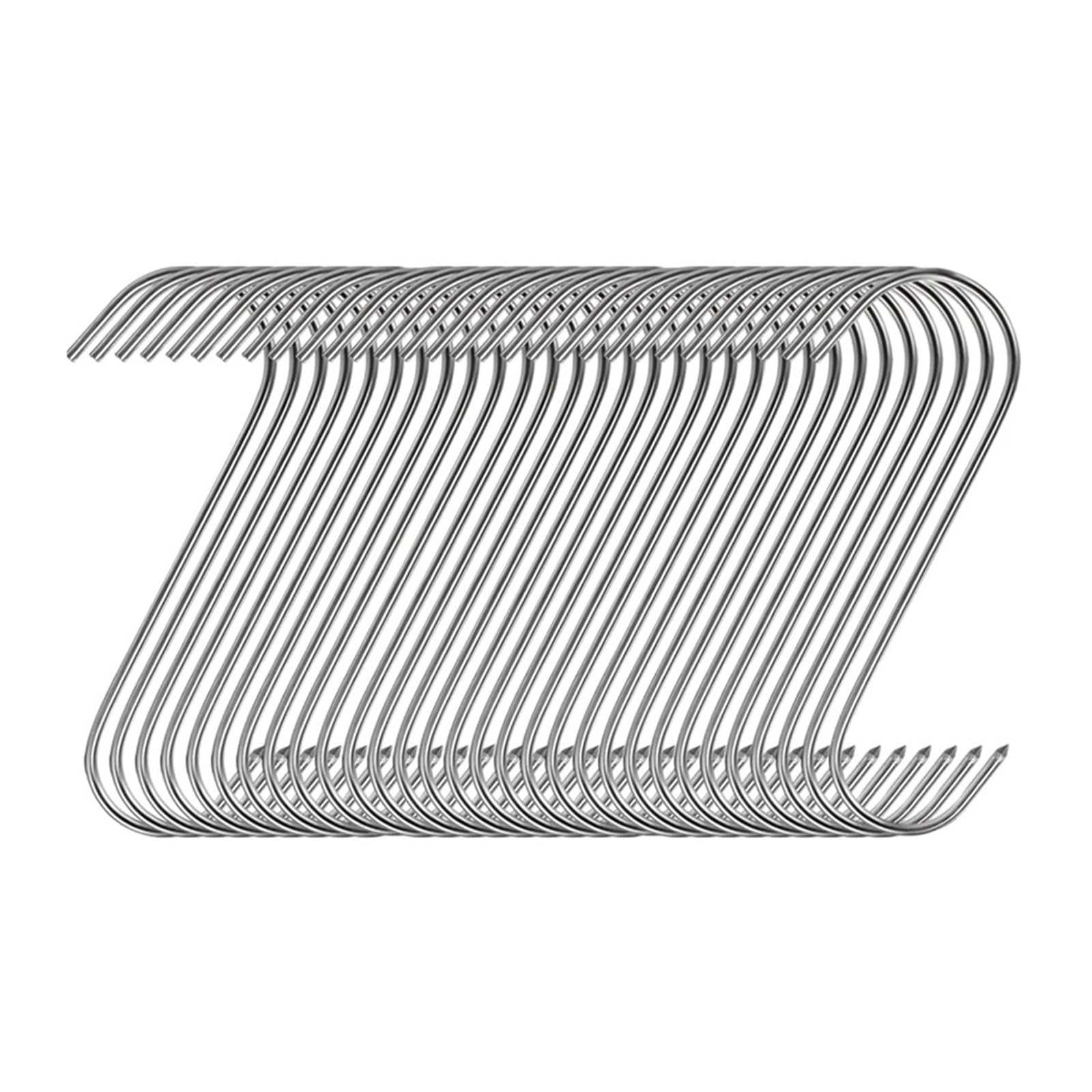 100 ganchos en forma de S de metal, acero inoxidable, for barbacoa, for colgar salchichas, pavo, asado, pato, carne, herramienta for el hogar Para Carnes