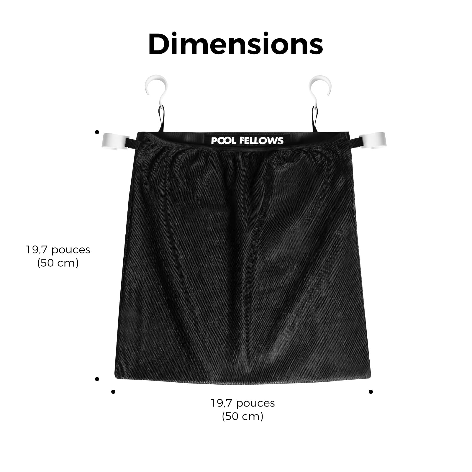 Poche latérale en Maille élastique pour bac de Rangement de Piscine, Poche Filet, Sac à Suspendre sur des tiges, Organiseur étendu pour Accessoires de Piscine, Fournitures d'extérieur,