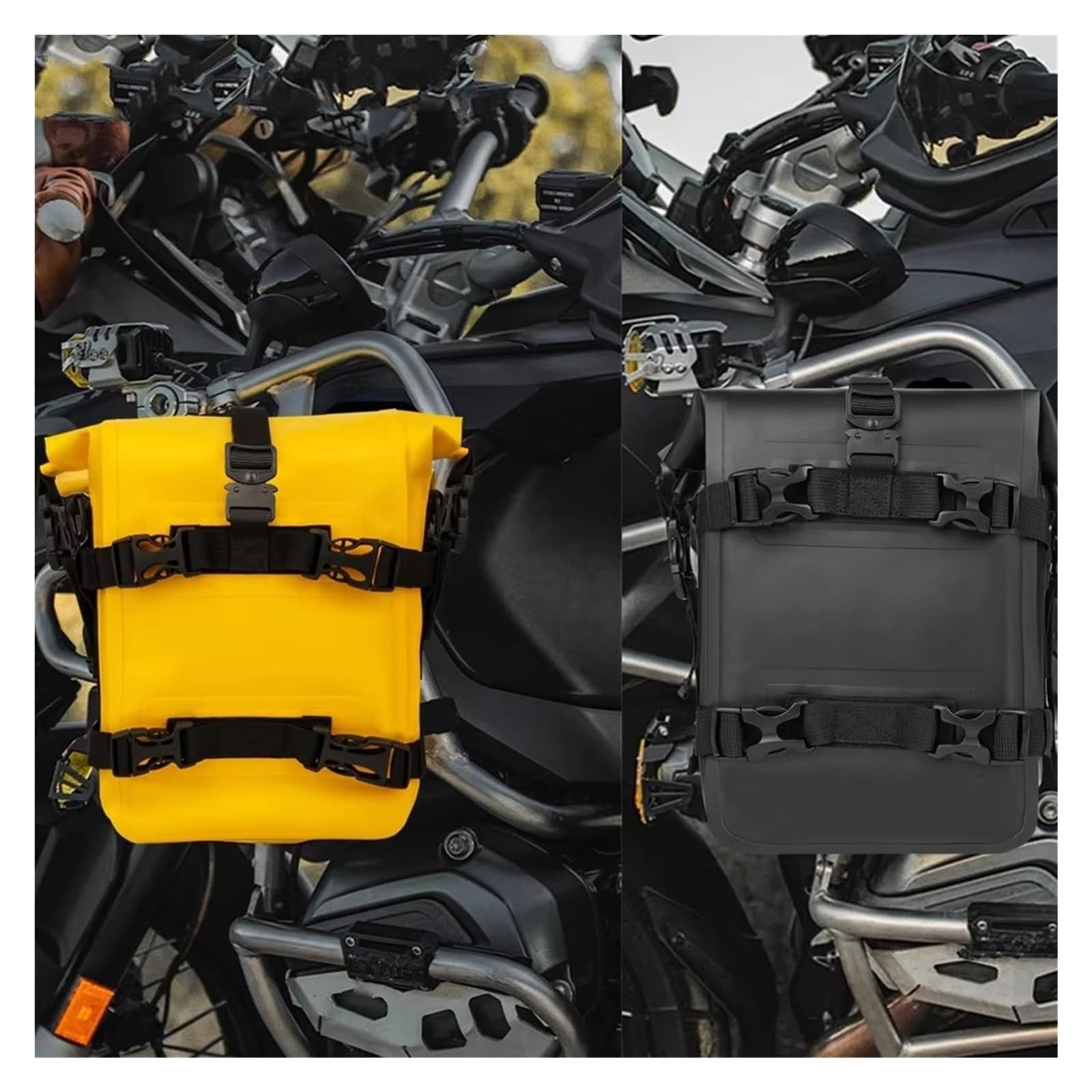 Moto Paraurti Borsa per R1200GS per R1250GS per ADV per NC750X per CB500X Barre di Protezione per Telaio Moto Borsa da Sella Impermeabile per Bagagli(2PC Army Green)
