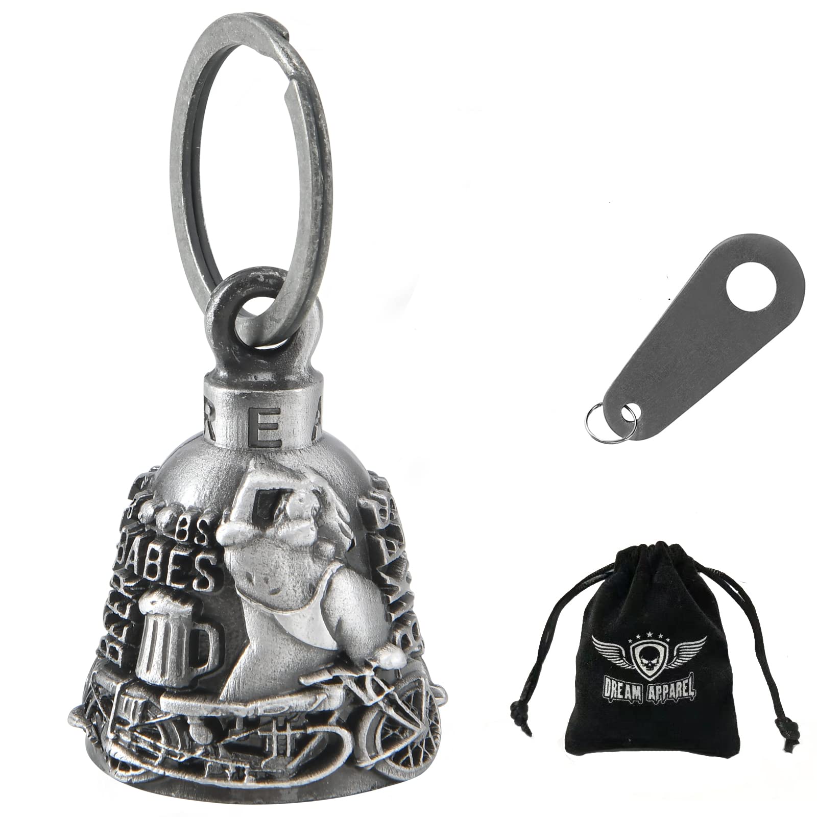 Dream Apparel Motorcycle Ride Bell For Bikers, Heavy Spirit Bells Accessory And Key Chain For Luck