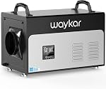 Waykar 158 déshumidificateur commercial avec tuyau d'évacuation pour les espaces de crawl, 6,500 Poste de dépense pour les sous-sols, les espaces industriels ou commerciaux et la restauration des inondations –5 Années de garantie