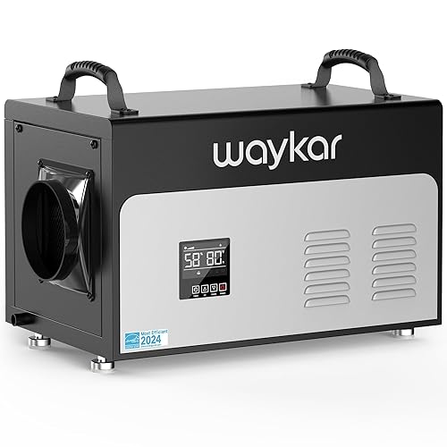 Waykar Energy Star - Deshumidificador comercial más eficiente de 130 pintas, con bomba y manguera de drenaje para espacios de arrastre, sótanos, uso