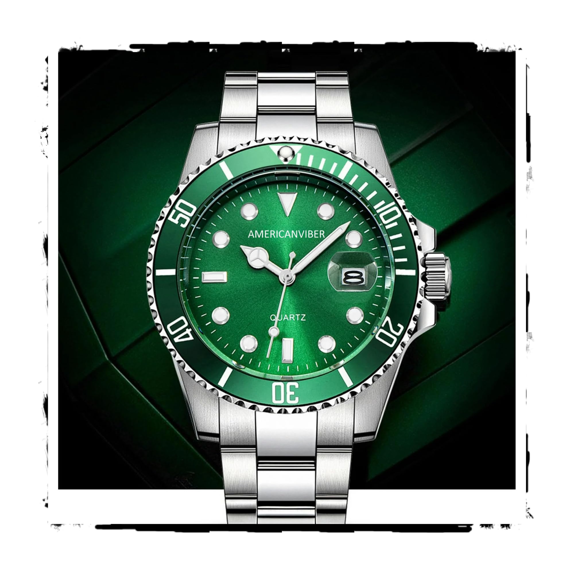 AMERICANVIBER Luxury Diver Watch Green Dial - Image 1