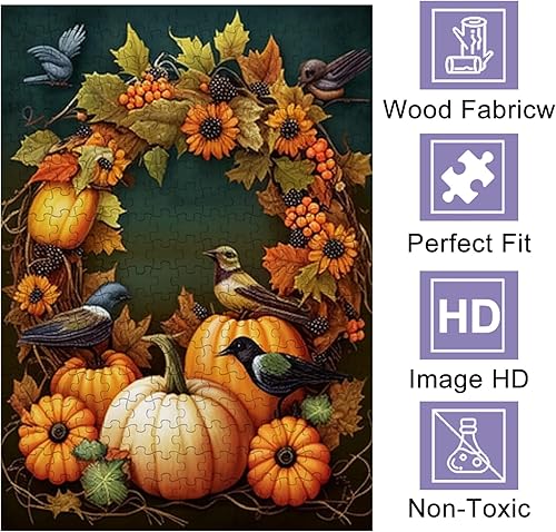 Miniatura 3 de Rompecabezas para el Día de Acción de Gracias 2023 - Deliciosos melones y frutas con temática festiva minimalista para adultos, 500 piezas de