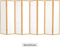 Vista 59 de Red Lantern Pantalla Shoji de doble cruz de 6 pies de alto, color blanco, 5 paneles