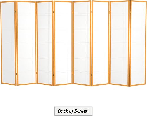 Miniatura 59 de Red Lantern Pantalla Shoji de doble cruz de 6 pies de alto, color blanco, 5 paneles Blanco,Negro