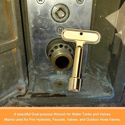 Miniatura 6 de P1300-PART-13-KEY Llave de boca de actualización para llave de grifo de agua ZURN para válvulas de hidrante y grifos de pared (cobre brillante)