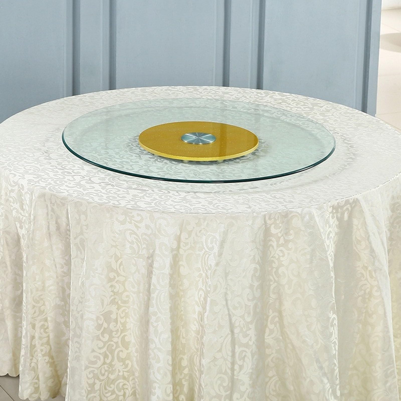Table de salle à manger au design robuste ronde et rotative finition premium