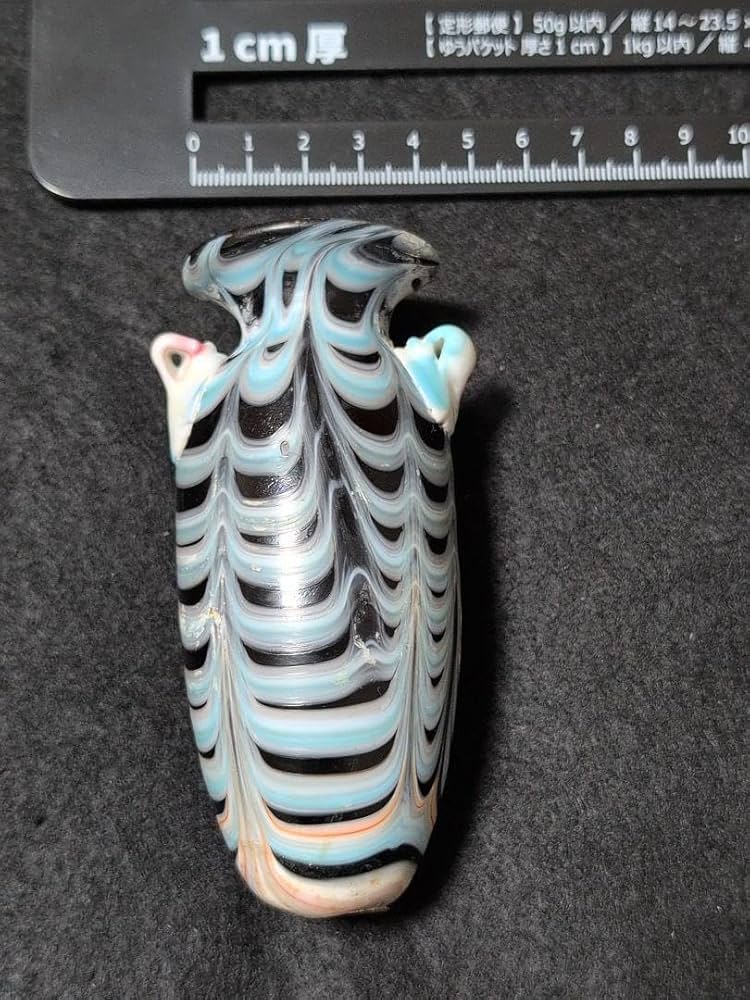 ローマングラス 青と黒のストライプ模様 ガラス花瓶 Amazon.co.jp: ローマングラス 青と黒のストライプ模様 ガラス