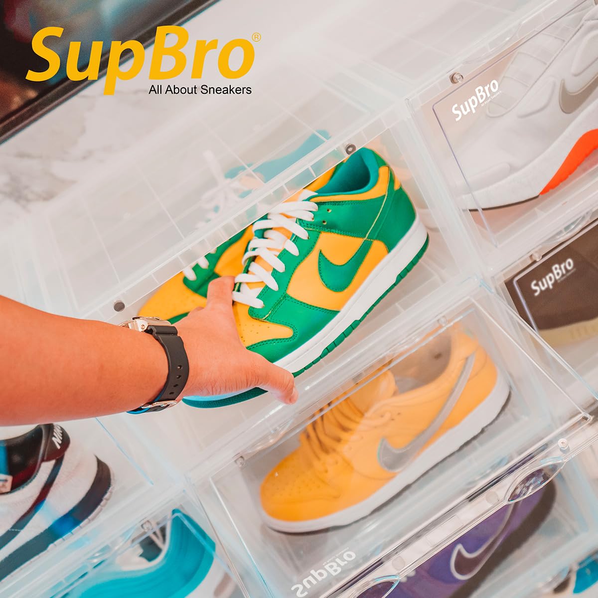 SupBro x Sneaker Con スニーカー収納ボックス 2個セット Amazon.com: SupBro Collection Crate - Easy Access Storage Shoes