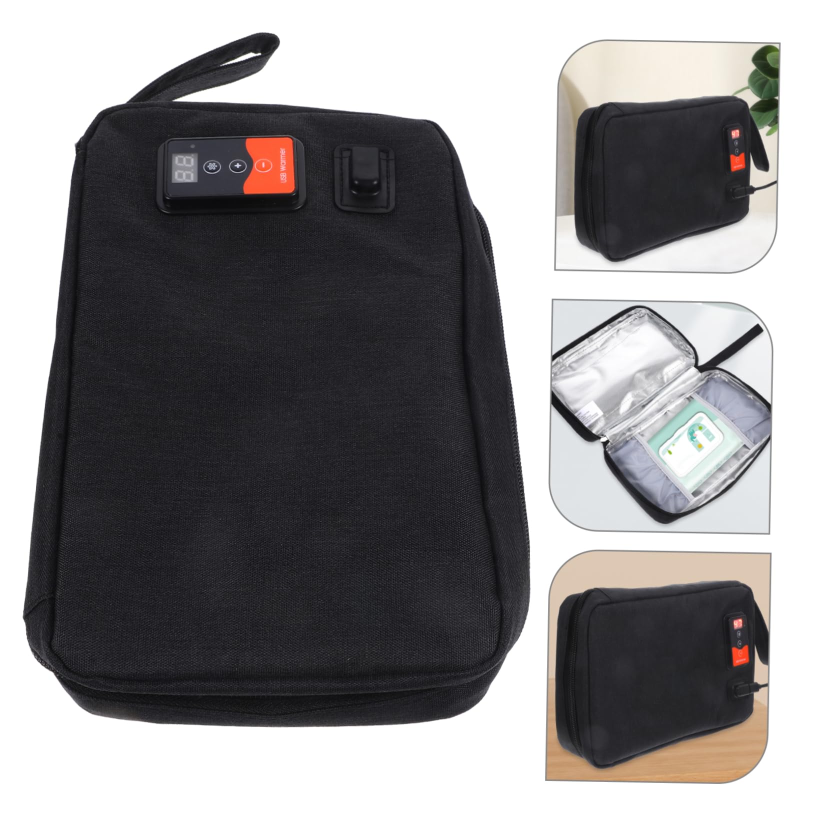 ibasenice Tragbarer USB Feuchttücher Erwärmer mit Einstellbarer Temperatur und Wärmeerhaltung aus Polyester für Geeignet für Indoor und Outdoor Nutzung
