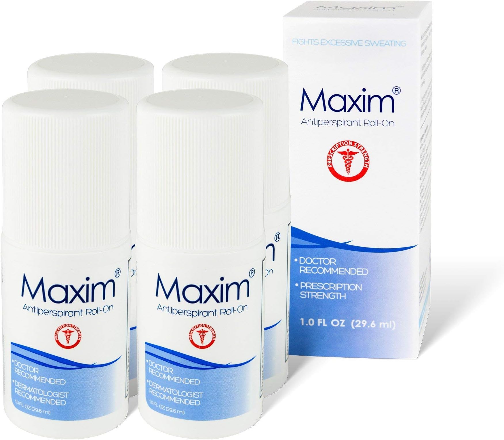 Maxim Clinical Strength Antiperspirant Deodorant for Women & Men, Anti-Sweat Deodorant, Prevent Sweat Armpits, Underarm Sweat Block Treatment, Protection to Keep Dry & Odor Free (4 Pack)