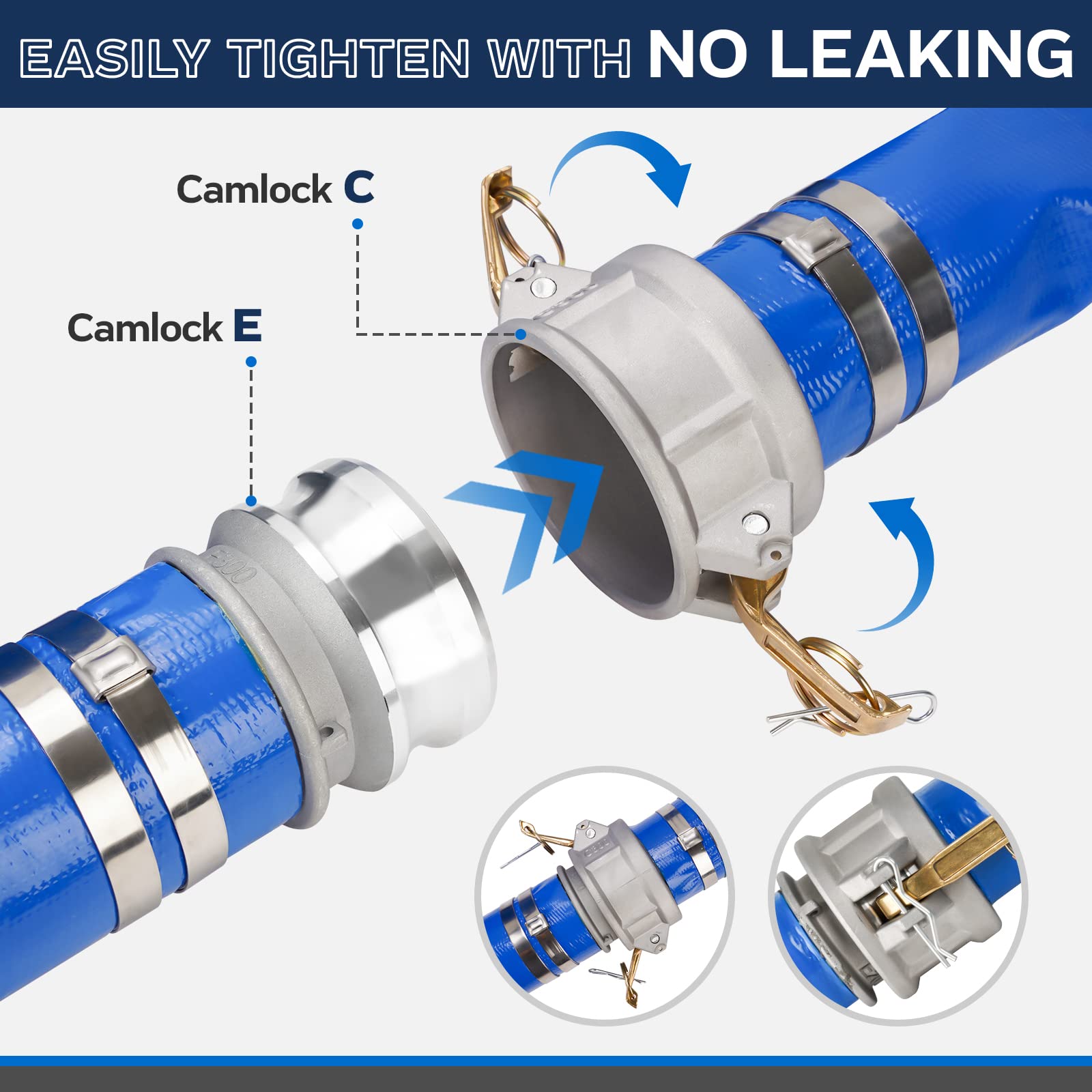 Beetqi 2" x 100FT Pool Backwash Hose Flexible Drain Hose for Swimming