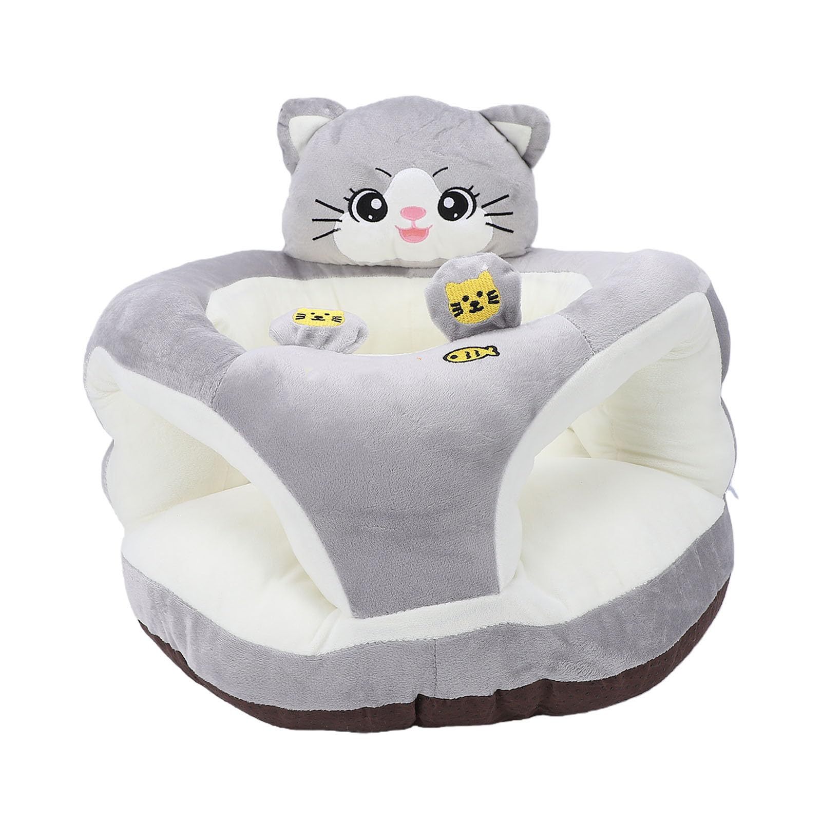 Cryfokt Sedia di Supporto per Bambini Sit Up Peluche Imparare a Sedersi Divano con Schienale per Neonati Morbido Cartone Animato Seggiolino per Bambini per Esercitarsi in Seduta Cuscino di Supporto