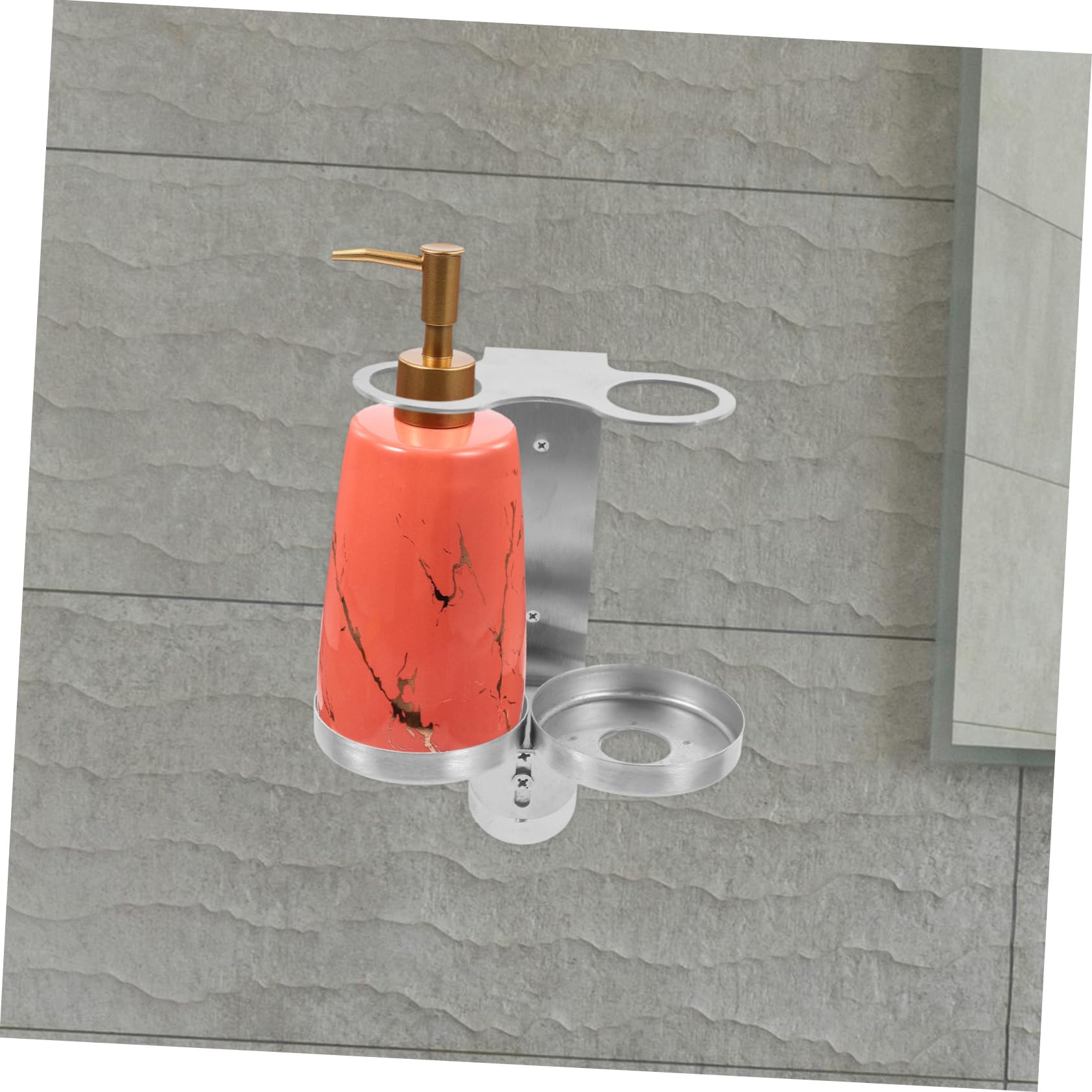 Cabilock Soporte de Pared Acabado Fino y Fácil Mantenimiento y Botellas de 6cm en Acero Inoxidable Plata para Dispensador de Jabón de Manos y Champú Adecuado para Ducha