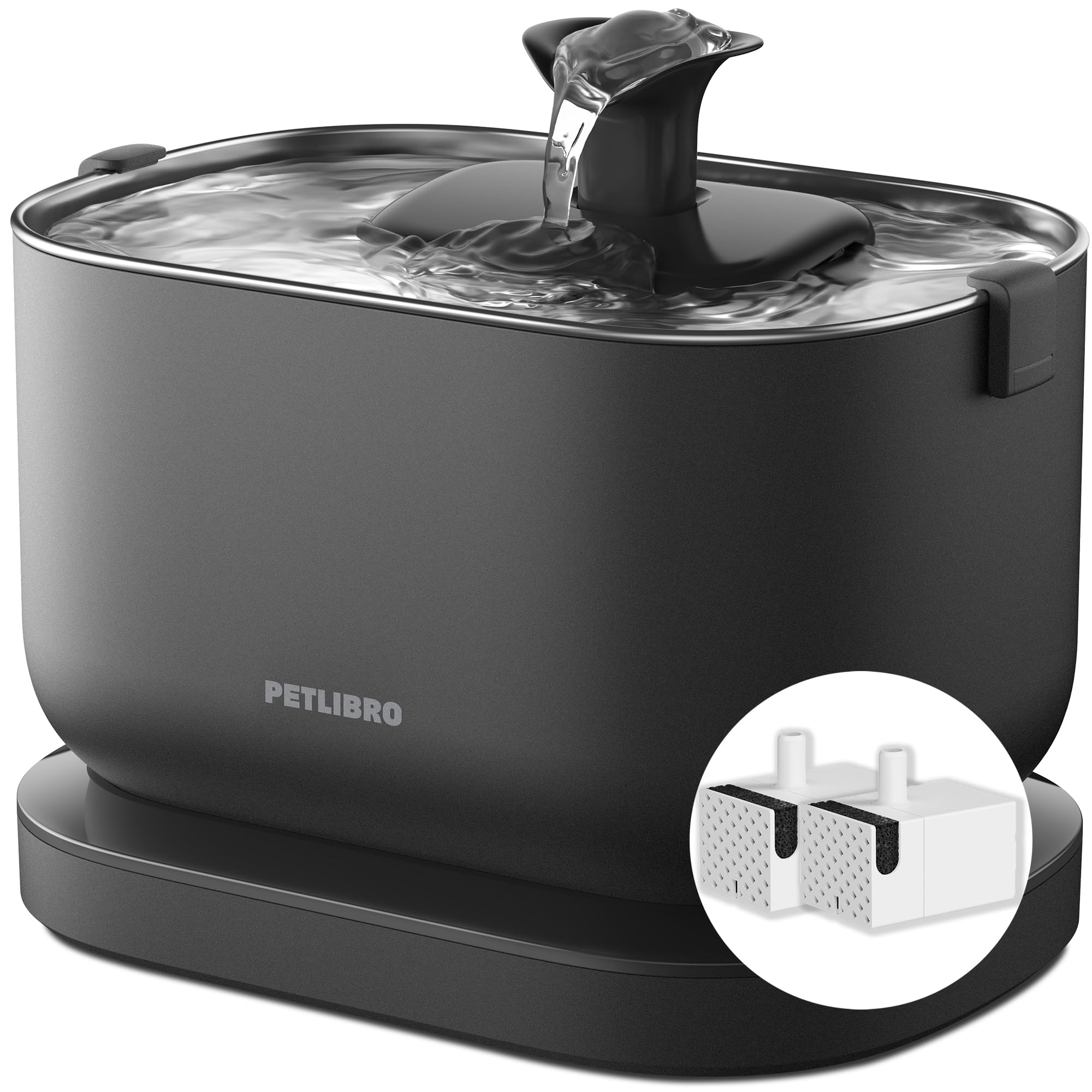 PETLIBRO Katzenbrunnen Kabellos mit Bewegungsmelder, Einfache Reinigung, Nr.1 Dockstream Trinkbrunnen für Katze Kabellos mit Akku 5000mAh, 23dB Ultraleise, BPA-frei, 2 Pumpe