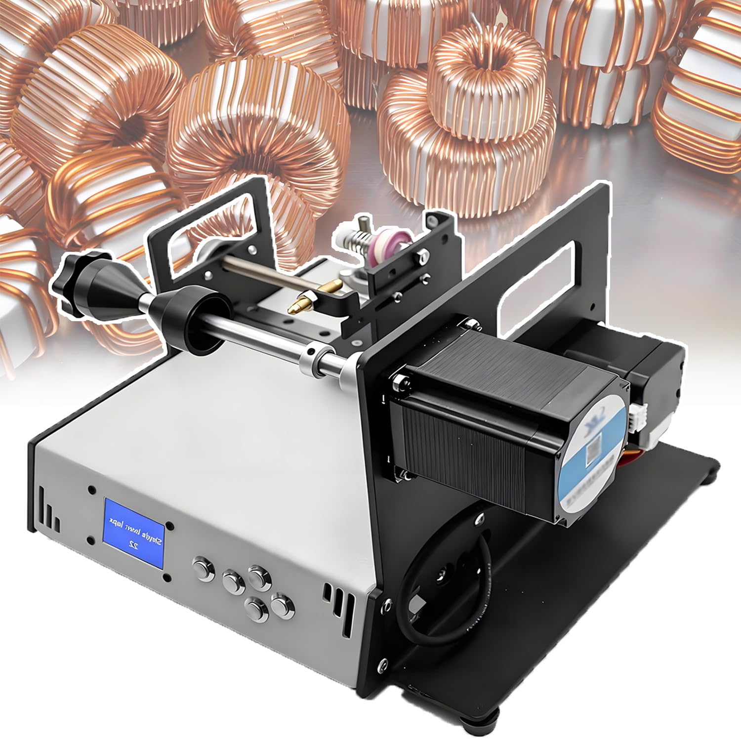 YXYLJOZ Automatic Coil Winding Machine, 900rpm Cable Winder, Wire Diameter 0.02-1.0mm, for Tool Lines, Coils & Silk Threads Electronics Textiles