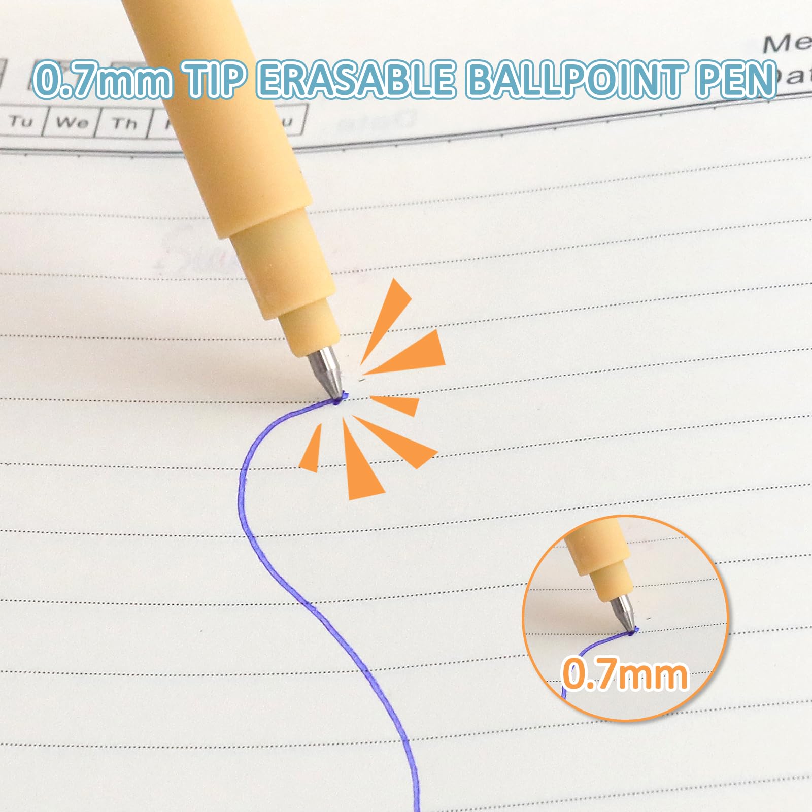 Paquete de 10 bolígrafos de gel borrables, bolígrafos borrables con diseño de animales de 0,7 mm, tinta azul, escritura suave, bolígrafos de tinta de gel reescribibles para escuela y oficina