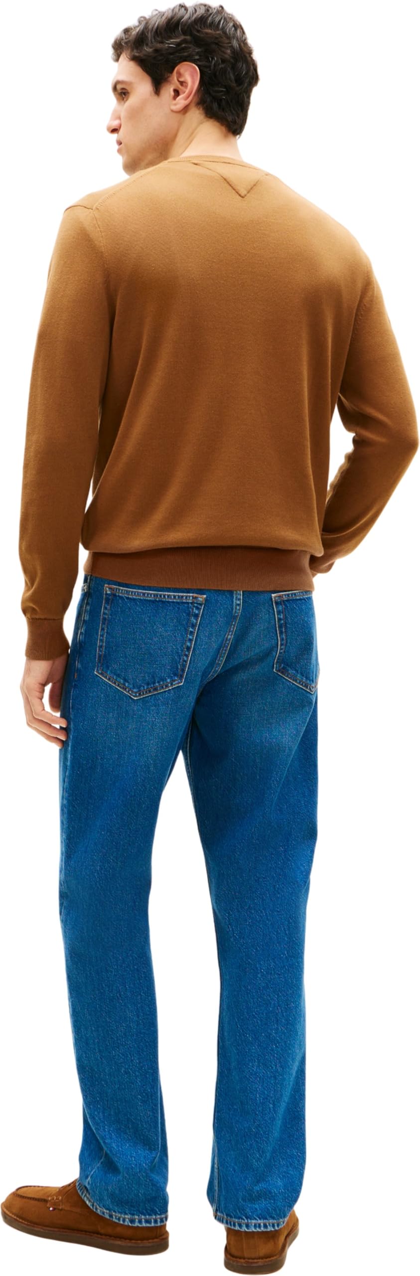 Tommy Hilfiger Men Essential SSNL Bawełniany Okrągły Dekolt MW0MW39999 Sweter Sweter, Brązowy, XXL, Brązowy (Highland Khaki), XXL