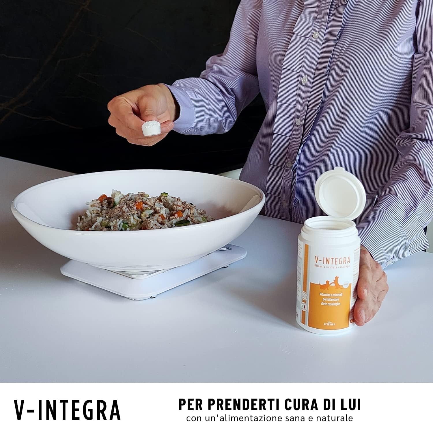 V-INTEGRA Gattino - Integratore Completo Ricco di Vitamine e Minerali, per la Dieta Casalinga del gatto cucciolo - 200g - Made in Italy