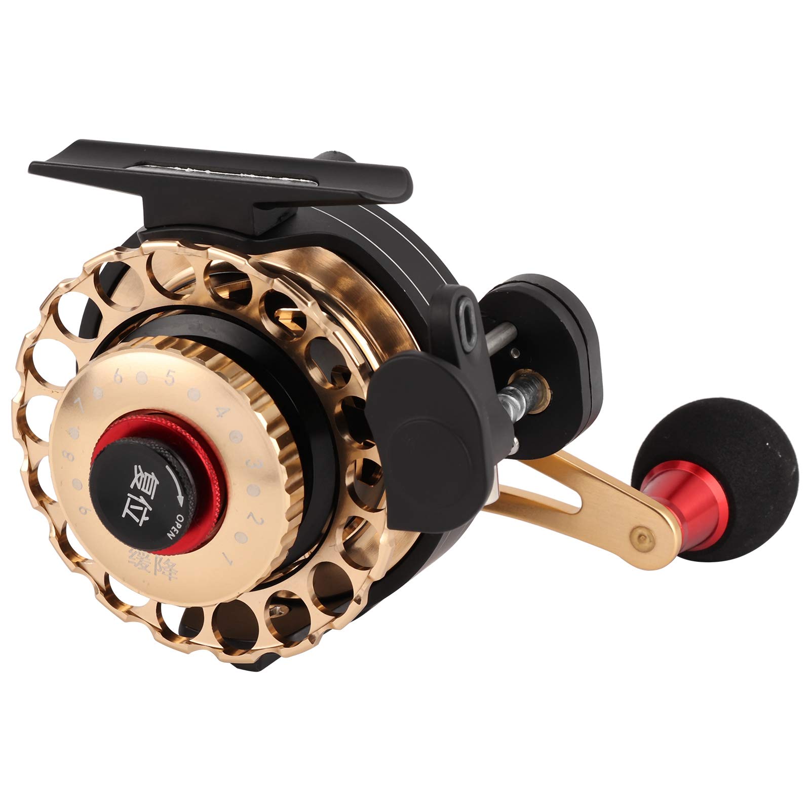 HERCHR Mulinello da Pesca, Mulinelli da Pesca su Zattera Interamente in Metallo Posizionamento 3.6:1 con Dispositivo di Uscita Magnetico Automatico per Gli Appassionati di Pesca