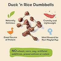 Vista 6 de Pet 'n Shape Duck 'n Rice Dumbbells Treats para Perros - 3 onzas