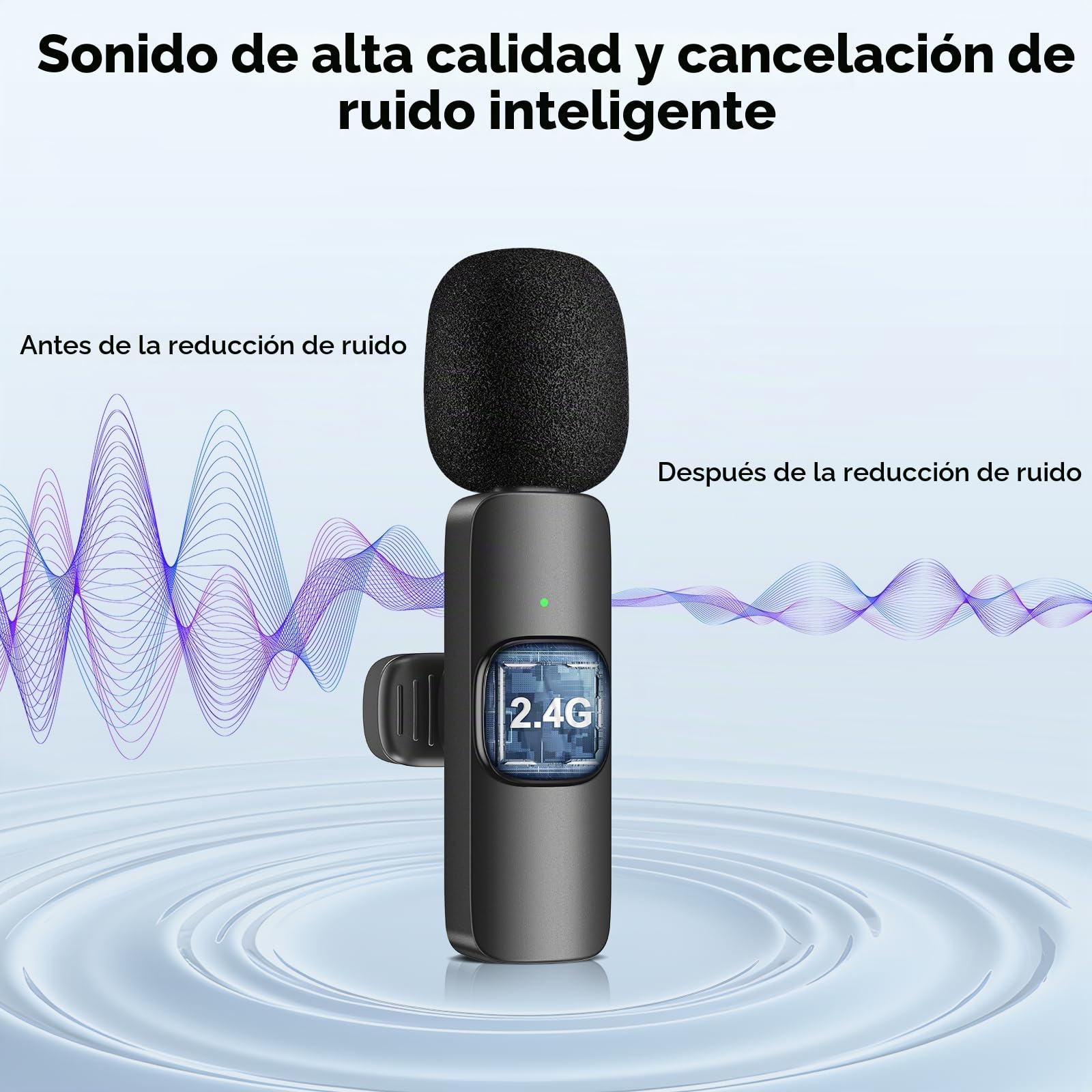 Micrófono Lavalier inalámbrico para iPhone/teléfono Android/computadora, micrófono de solapa USB C para grabación de video, vlogging, TikTok, YouTube, reducción de ruido, micrófono de clip Plug Play