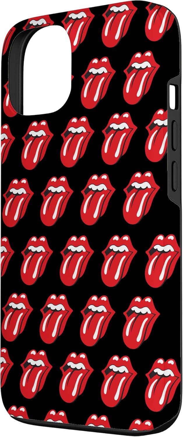 Rolling Stones Classic Tongue Logo Repeat Black Case for iPhone 13