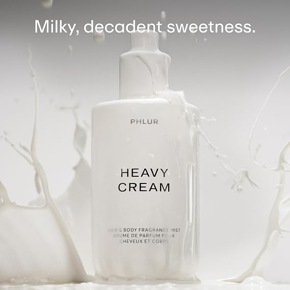 PHLUR Heavy Cream Body Mist, 8 Fl Oz Hair and Body Perfume for Women, Gourmand Vanilla Body Spray with Marshmallow, Coconut Cream & Citrus Fragrance