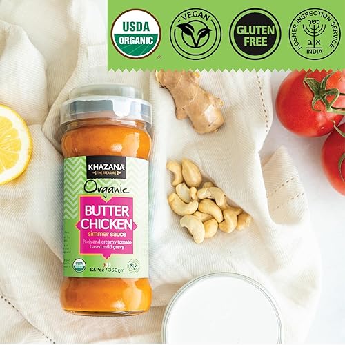 Miniatura 10 de Khazana Salsa india a fuego lento con curry de coco Kerala orgánica, tarros de 12.7 onzas, sin OMG, vegana, sin gluten, kosher, auténticas comidas
