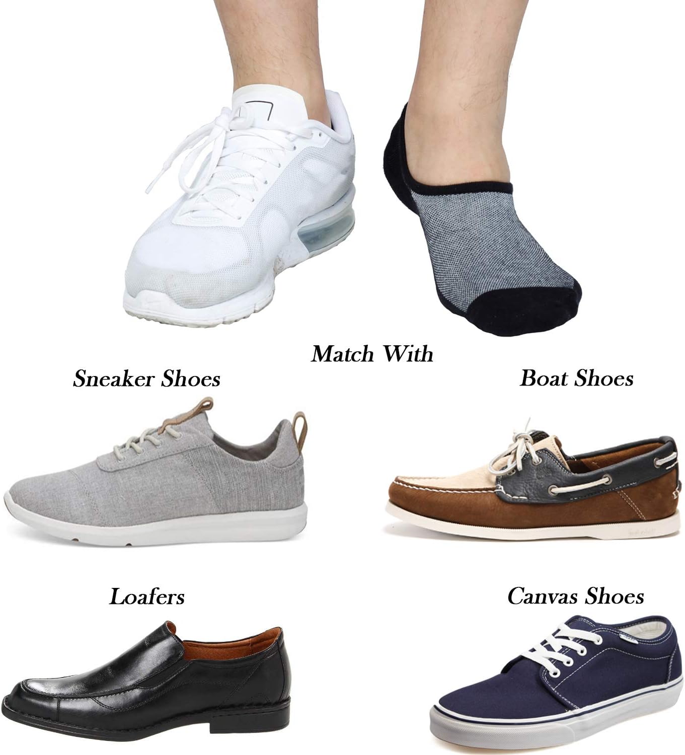 JORMATT Mens No Show Socks Loafer Low Cut Casual Cotton Socks With Non Slip Grips - Image 4