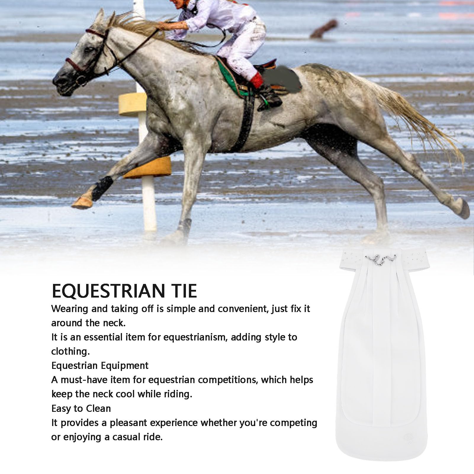 Emoshayoga Cravate D'équitation pour Adultes, Cravate de Dressage Confortable en Polyester pour les Compétitions équestres