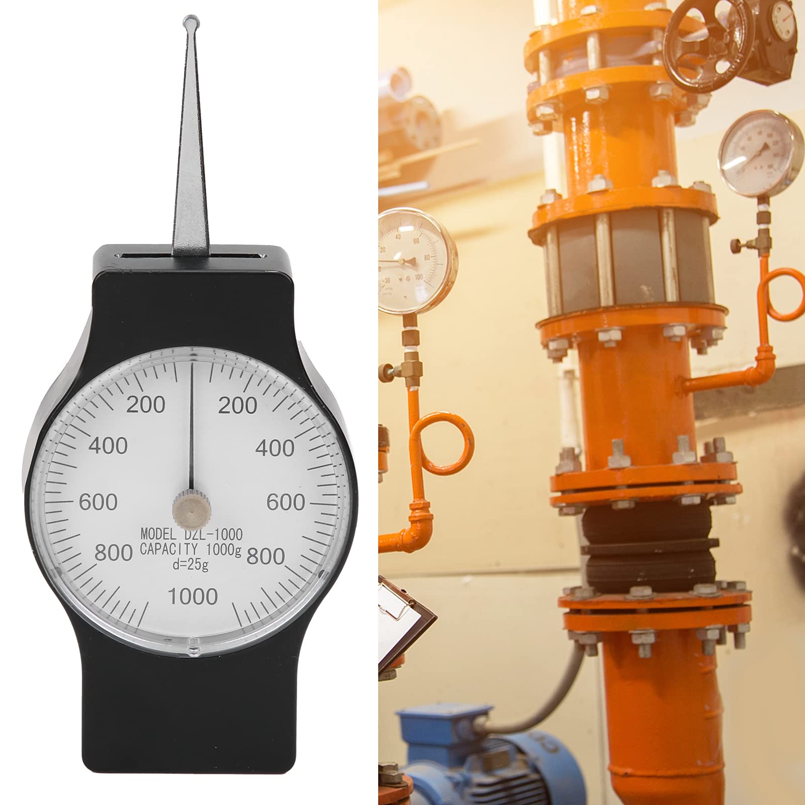 Haofy Medidor de Tensión de Dial Medidor de Tensión de Dial Elegante Tensiómetro de Aleación para Manitas y Aficionados Al Bricolaje ABS + Aleación