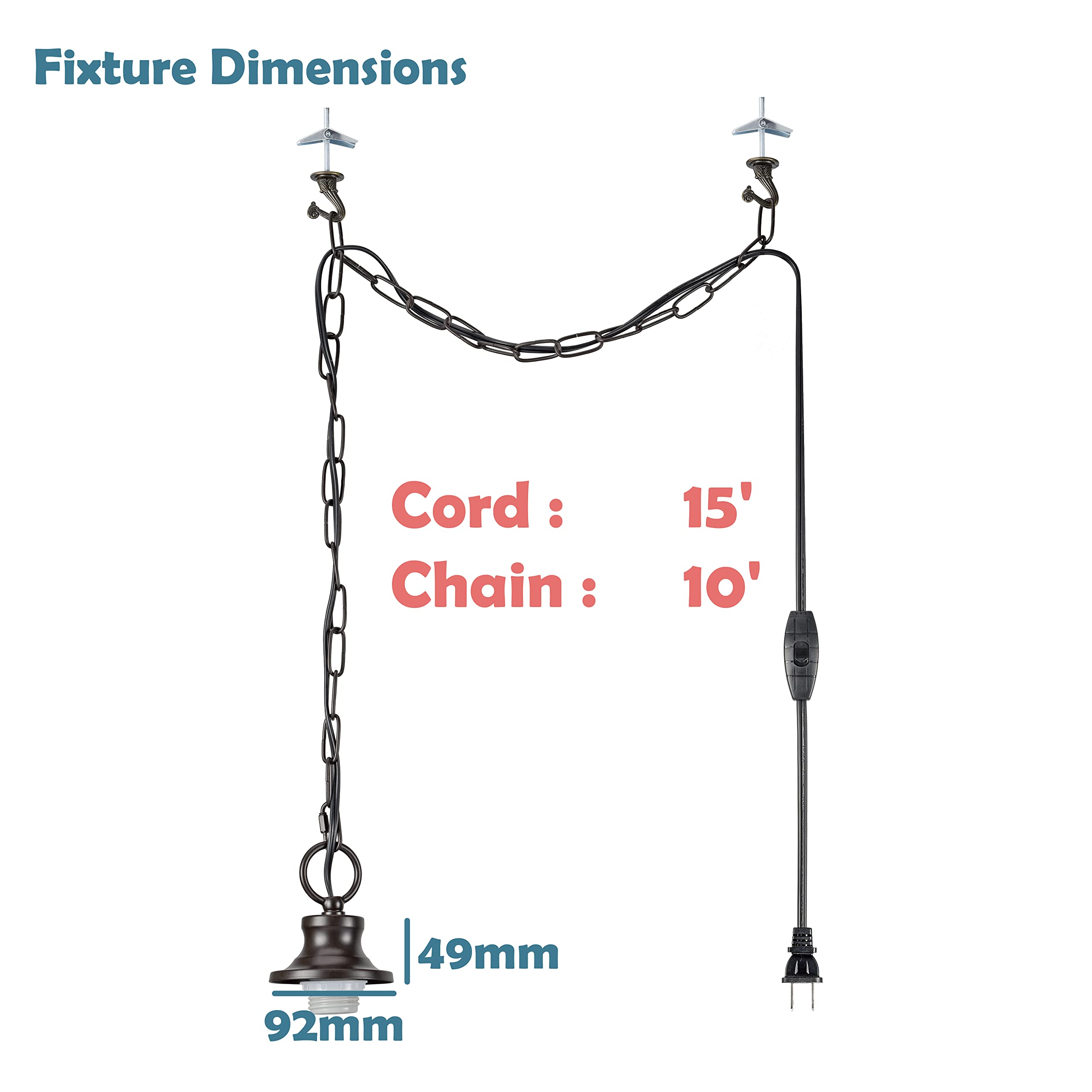 Wire Swag Frame Portable Lighting Kit Aspen Creative Swag Light Kit - 15' Black Wire ...