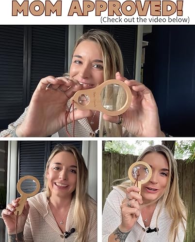 Miniatura 3 de Juego de aventuras - Lupa de madera 2X para niños con 4 imágenes - Juguete Montessori de madera - Aprende y explora