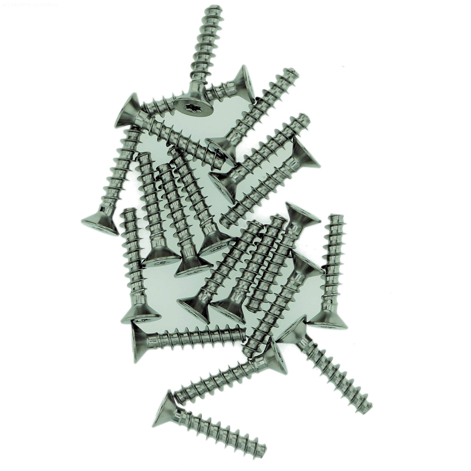 Singularity Supplies D4 (4Mm X 12Mm) Pozi Countersunk Screws For Plastic - Stainless Steel (A2) (Pack Of 20)