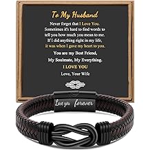 Erkekler i&ccedil;in Hediye Sonsuz Bilezik Erkekler Baba Kocası Erkek Arkadaşı Oğul Torun Kardeşi Yeğen Amca Kahverengi &Ouml;rg&uuml;l&uuml; Deri Sonsuza Kadar Bağlantılı Paslanmaz &Ccedil;elik Sonsuza Kadar Sevgiyle Oyulmuş Takı 7.5 | 8.5 | 9 İn&ccedil;