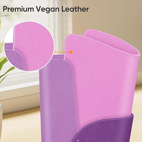 Vista 16 de Fintie Soporte para lentes: funda de cuero vegano antiarañazos para escritorio o mesita de noche, Marrón oscuro