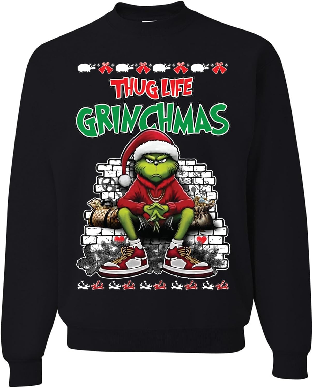 wild custom apparel Buckle Up Butter Cup You Just Flipped My Switch Ugly Christmas Sweater Crewneck Sweatshirt